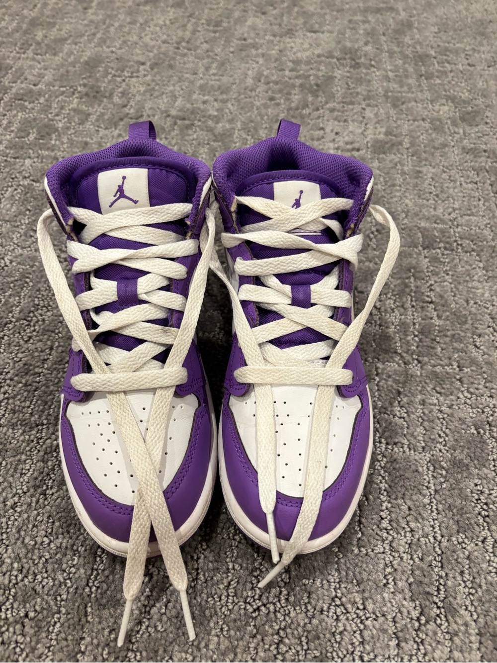 Jordan Kids Purple and White High-Top Sneakers - Youth